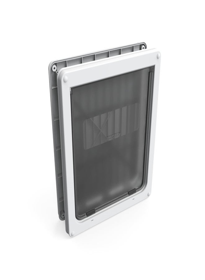 Dog Mate Lockable Large Dog Door (216) - Flap for Large Dogs and Cats, for UPVC, Wall and Wood, Securely Designed for Your Pets, White - Image 1